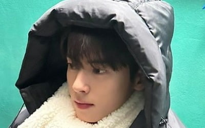 Cha Eun-woo, a genius with a lovely face even when wearing a padded jumper