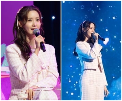 위아래만 벌써 113만원대…윤아, 연핑크 트위드 입은 공주님