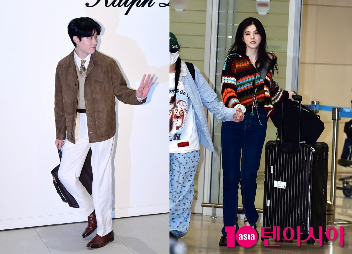 류준열 ♥한소희, 공개열애 꽃미소와 무표정...다른 온도차[TEN포토+]