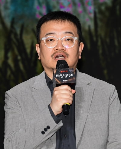 [TEN포토]연상호 감독 '최애작품 '기생수', 덕질 끝판왕 된 느낌'