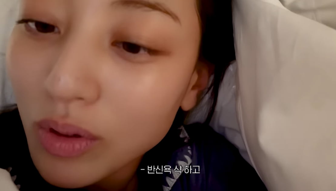 '윤성빈 열애설' 지효, 무슨 일 있나…오열해서 퉁퉁 부은 눈 공개