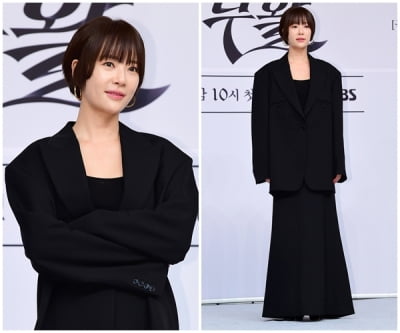 황정음, 136만원 자켓을 아빠 정장 핏처럼…48kg 가려버리는 어벙벙
