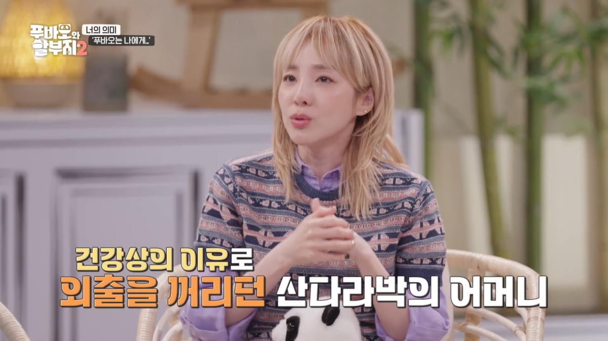 [종합] 산다라박, "편찮으신 母, 외출하게 한 푸바오" 오열('푸바오와 할부지2')