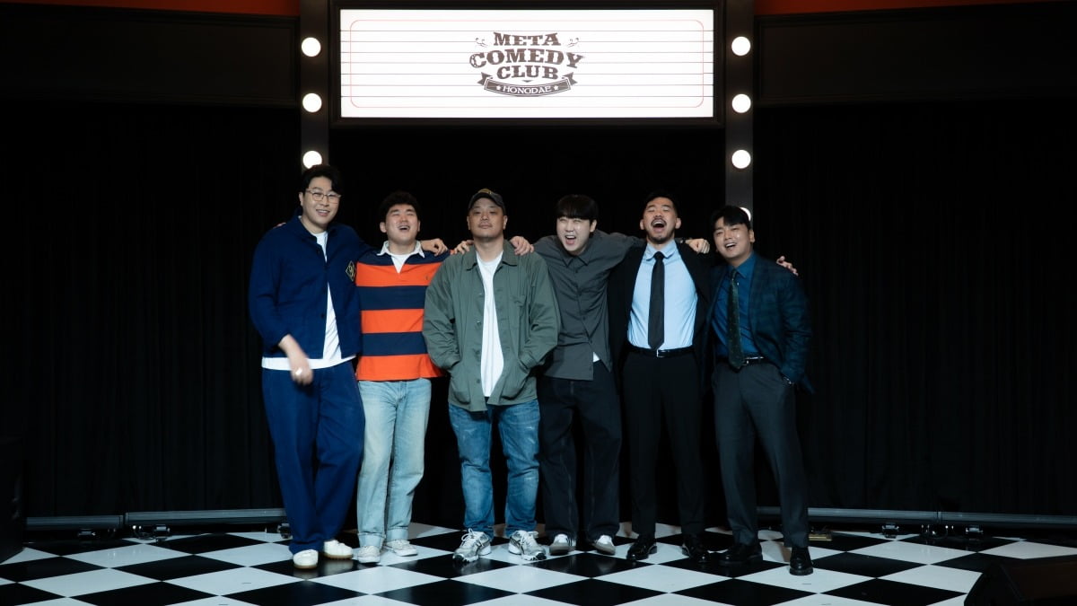 사진='메타코미디클럽 홍대' 제공/좌측부터 이용주, 이제규, 정영준 대표, 이재율, 손동훈, 곽범