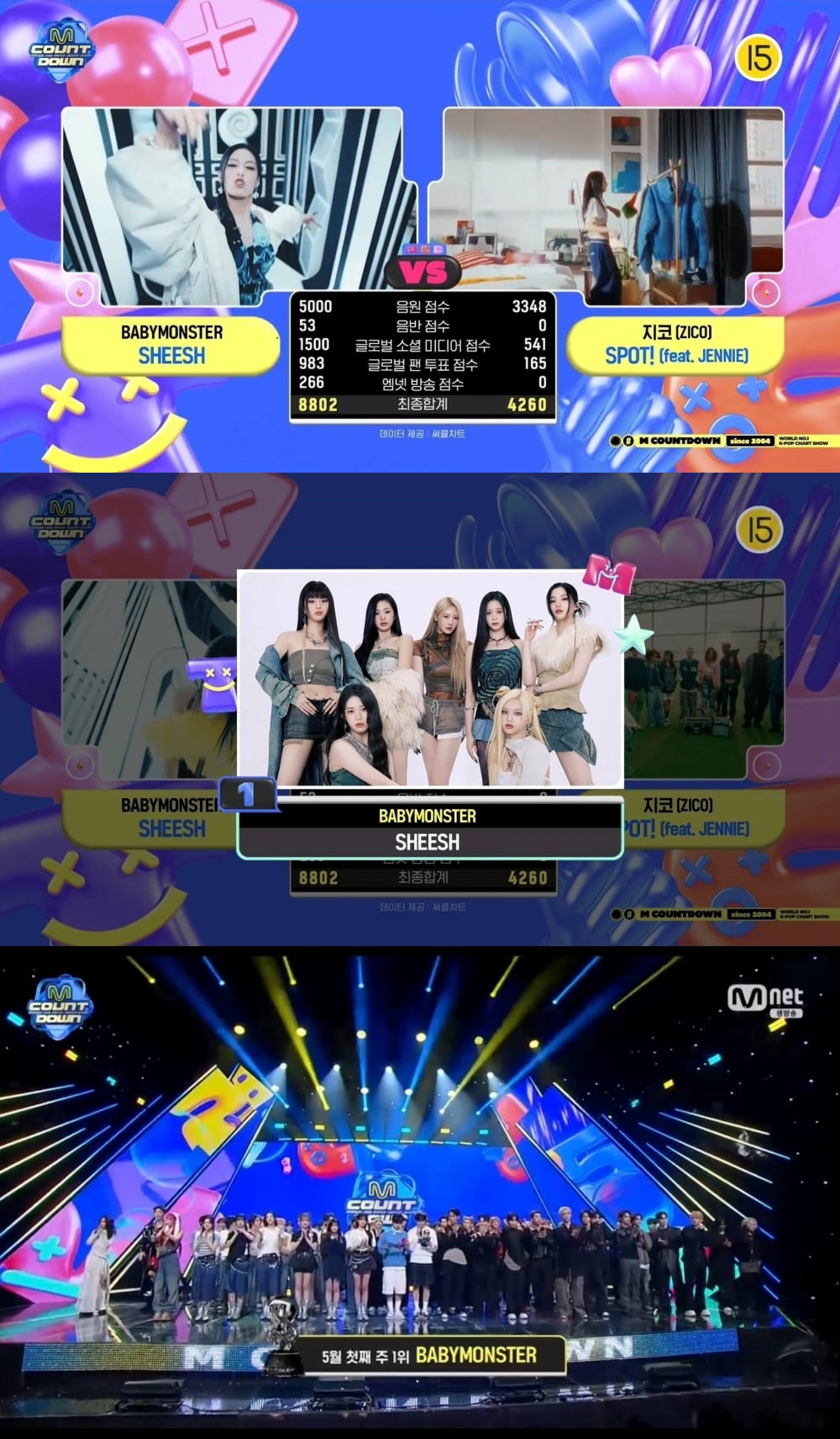 베이비몬스터, 'SHEESH'로 데뷔 한 달만 첫 음악방송 1위