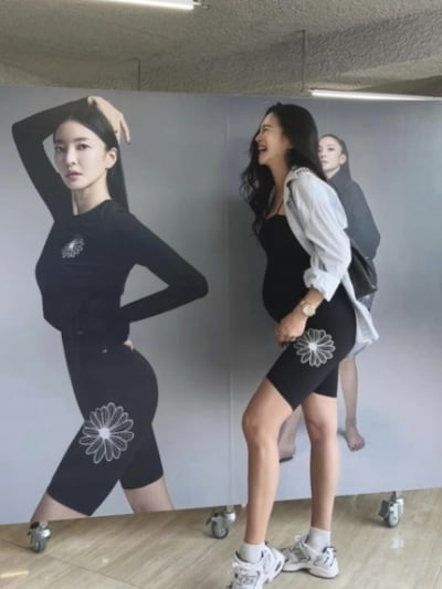 NS윤지, 35주차 임산부 안믿겨…배만 볼록한 완벽 D라인