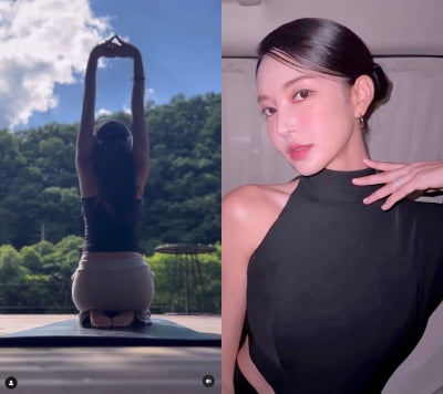 '만삭' 김윤지, 뒤태만 봐서는 티 안 나는 임신…34주차에도 운동
