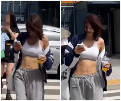'42세' 애프터스쿨 정아, 브라톱만 입고 거리 활보…초콜릿 복근에 시선 강탈[TEN★]