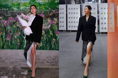 솔비, 15kg 감량한 보람 있네…V라인 턱선+각선미 눈길