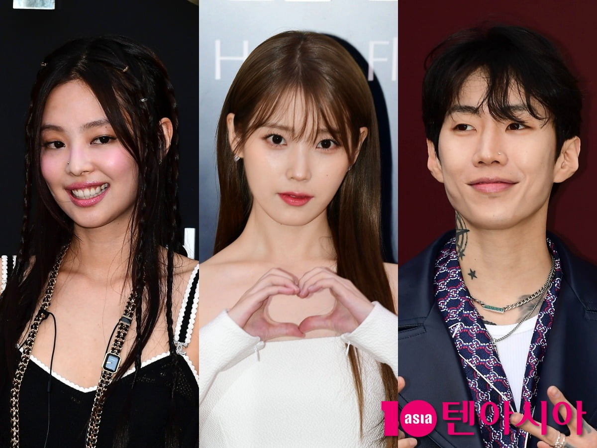 가수 제니, 아이유, 박재범/사진=텐아시아 사진DB