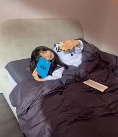 한선화, 쉬는 시간에도 '대본 껌딱지'…누워만 있는 게 '킬포'