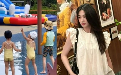 '양육권 포기' 율희, 삼남매 만났다…수영장 데이트에 벌써부터 신나