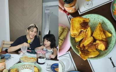 바다, ♥파티셰 남편 솜씨 남다르네…딸과 "아빠가 만든 빵"으로 아침식사