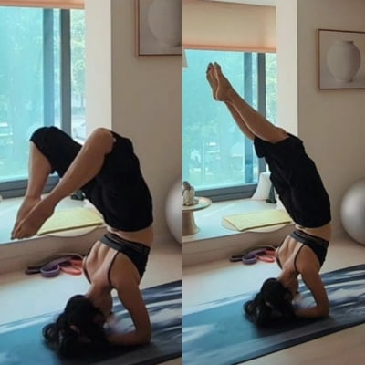 김지호, 50세에 쭉 찢어지고 꺾이는 다리…이효리도 놀랄 '요가 실력'