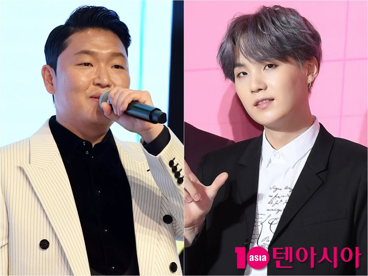 가수 싸이-BTS 슈가/사진 = 텐아시아 사진DB