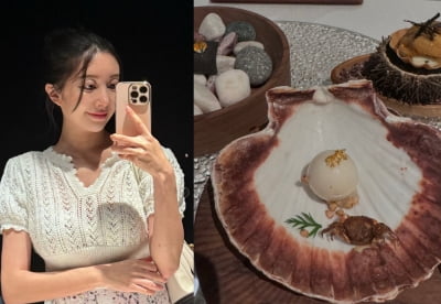 아야네, ♥이지훈 덕에 입호강…금가루 올린 5성급호텔 요리로 몸보신
