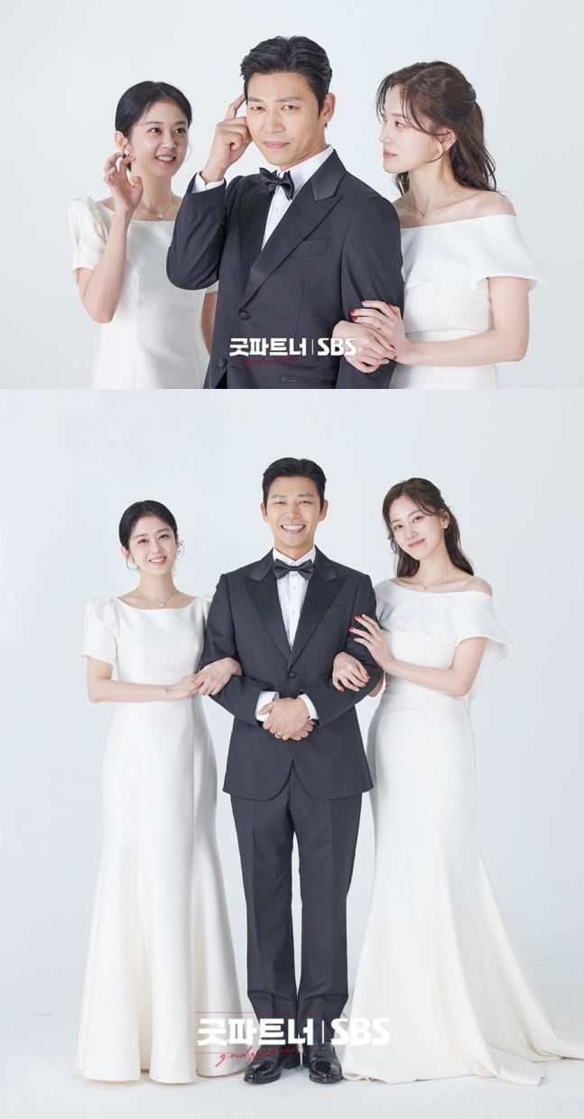 본처와 내연녀의 동반 웨딩…'불륜남' 지승현, 장나라·한재이 사이서 '활짝' ('굿파트너')