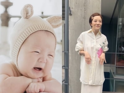 김용건 손자, 할아버지 얼굴 있네…"50일까지의 기록" 엄마 황보라 '흐뭇'