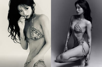 47kg 최준희, 골반 괴사됐는데…갈비뼈 훤히 드러낸 바디프로필 '독기 가득'