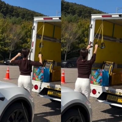 '164cm 48kg' 한그루, 트렁크에 줄 매달고…지인들도 혀 내두른 '운동 중독'