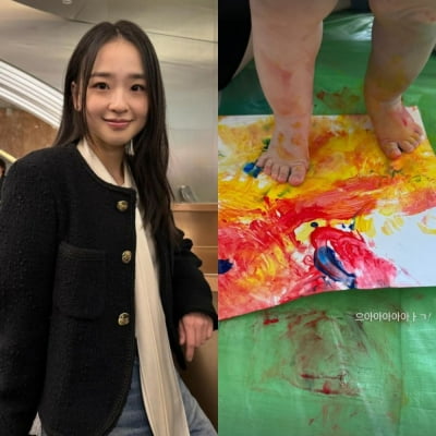 '72억 주택 거주' 손연재, 바닥 대리석인데…비글미 시작된 아들에 "으악!"