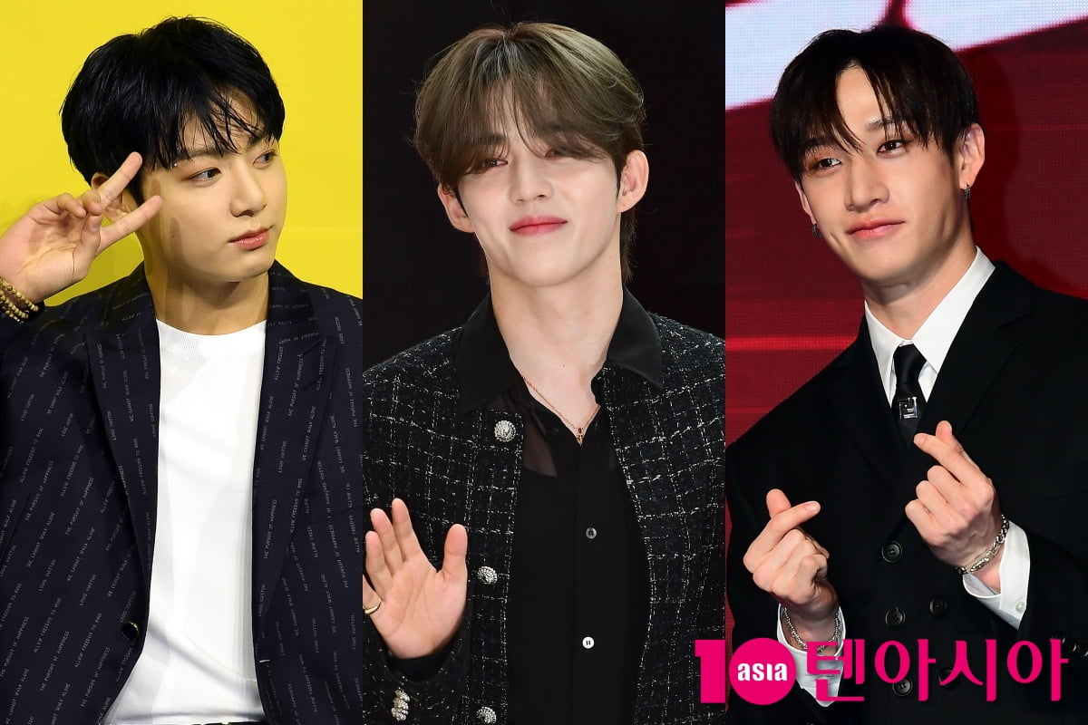 그룹 방탄소년단 정국, 세븐틴 에스쿱스, 스트레이 키즈 방찬/사진=텐아시아 사진DB