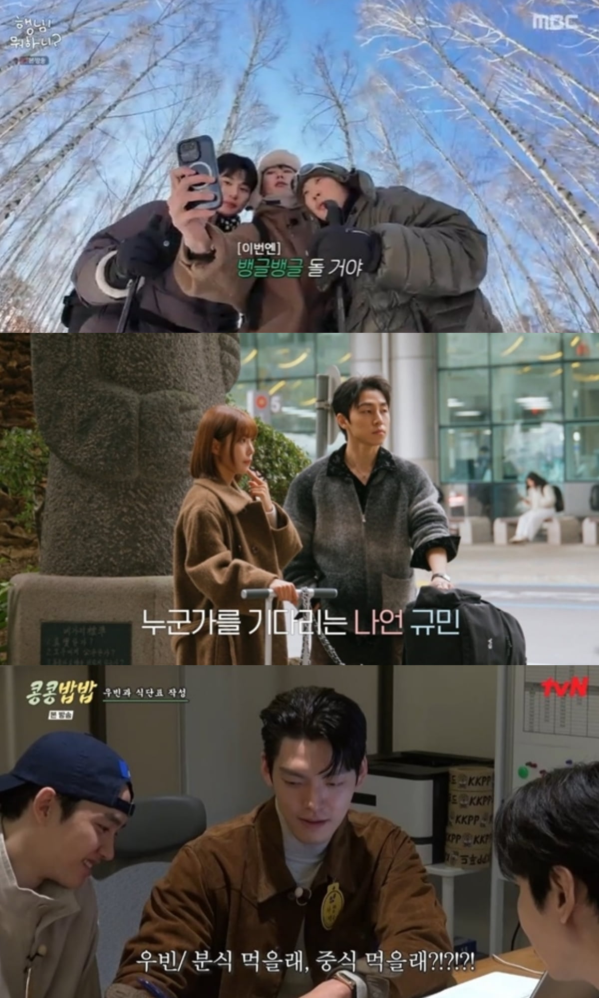 '행님 뭐하니?', '환승연애, 또 다른 시작', '콩 심은 데 콩 나고 밥 먹으면 밥심 난다' 캡처. / 사진제공=MBC, 티빙, tvN