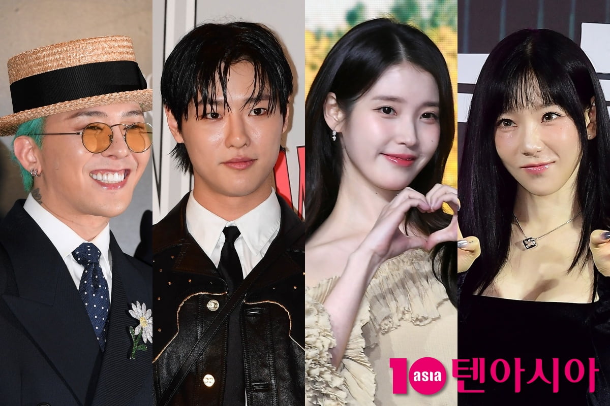 가수 지드래곤, 우즈, 아이유, 태연/사진=텐아시아 사진DB