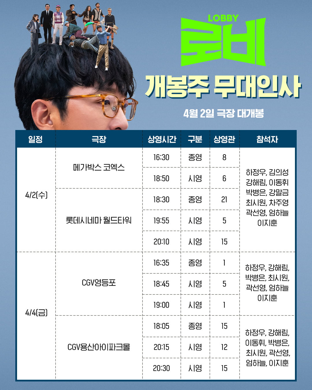 하정우, 줄줄이 '로비' 일정…쉴 새 없는 무대인사