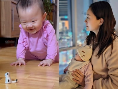 '김승현♥' 장정윤, 독박육아에도 그저 신나네…"엄마 녹았다 D+240"