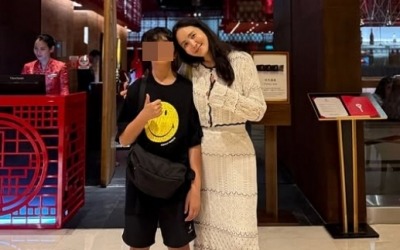 '이혼' 박지윤 아들, 11살에 엄마보다 덩치 커졌네…"이제 다 커서" 감격