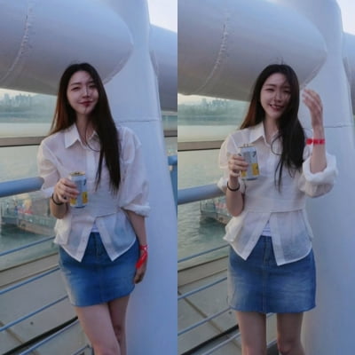 '결별설' 성해은, '커플 성지' 한강 나섰다…동행 인물에 궁금증↑