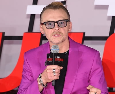 사이먼 페그(Simon Pegg), 톡톡 튀는 핑크핓 슈트[TEN포토]