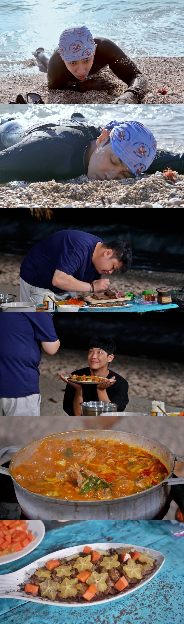 이준, 촬영 중 쓰러졌다…기절 직전 상태, 시야 점점 흐려져 ('카리브밥')