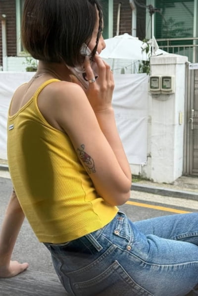 김나영, '♥마이큐' 애칭 곰돌이인가…팔뚝에 하트까지 새긴 사랑꾼