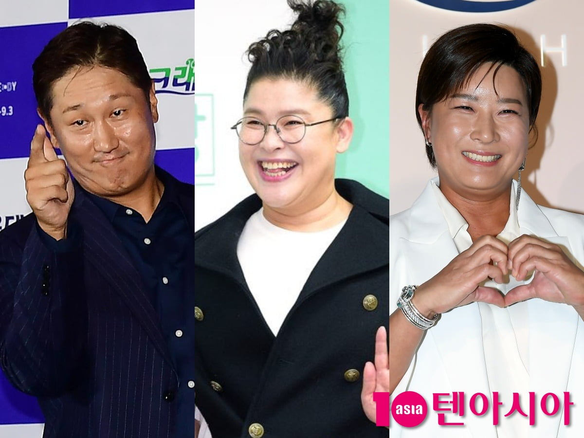야구선수 출신 방송인 이대호, 방송인 이영자, 골프선수 출신 방송인 박세리/사진=텐아시아 사진DB