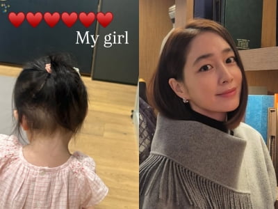 '♥이병헌' 이민정, 아들 얼굴 이어 18개월 딸과 일상 공개…"마이 걸"