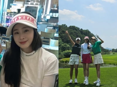 '비♥' 김태희, 평범한 골프복도 찰떡이네…"더위를 뚫고 명랑골프"