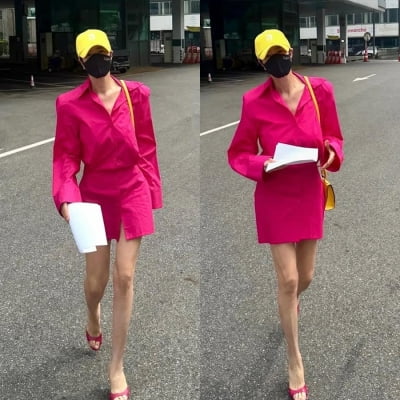 '54세' 김혜수, 형광빛 의상에도 생존…카페 직원까지 반했다
