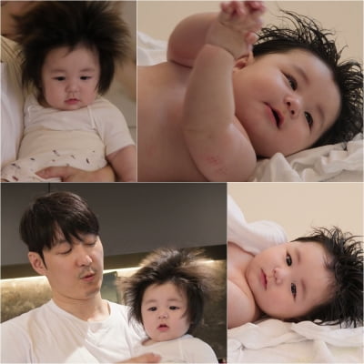 심형탁 子, 이제 생후 164일 됐는데…머리 숱이 사자갈기 수준 "샴푸 네 펌프 필요" ('슈돌')