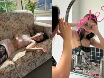 블핑 제니, 란제리룩 화보 공개…모델 뺨치는 여유