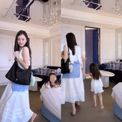 '아들맘' 손연재, 둘째 계획 알리더니 딸 손 잡고…외모 쏙 빼닮아