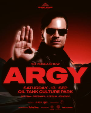 세계적 멜로딕 테크노 아티스트 ARGY, 9월 13일 서울 첫 단독 내한 공연