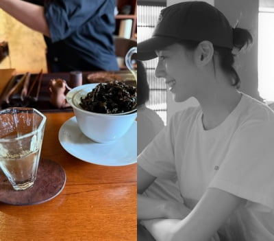 '화가♥' 정은채, 찻집 데이트 나섰나…수수한 차림에 전시품 박제