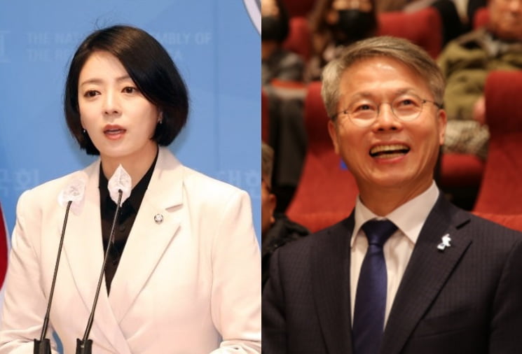배현진 국민의힘 의원, 민형배 더불어민주당 의원(왼쪽부터). 사진=각 의원실