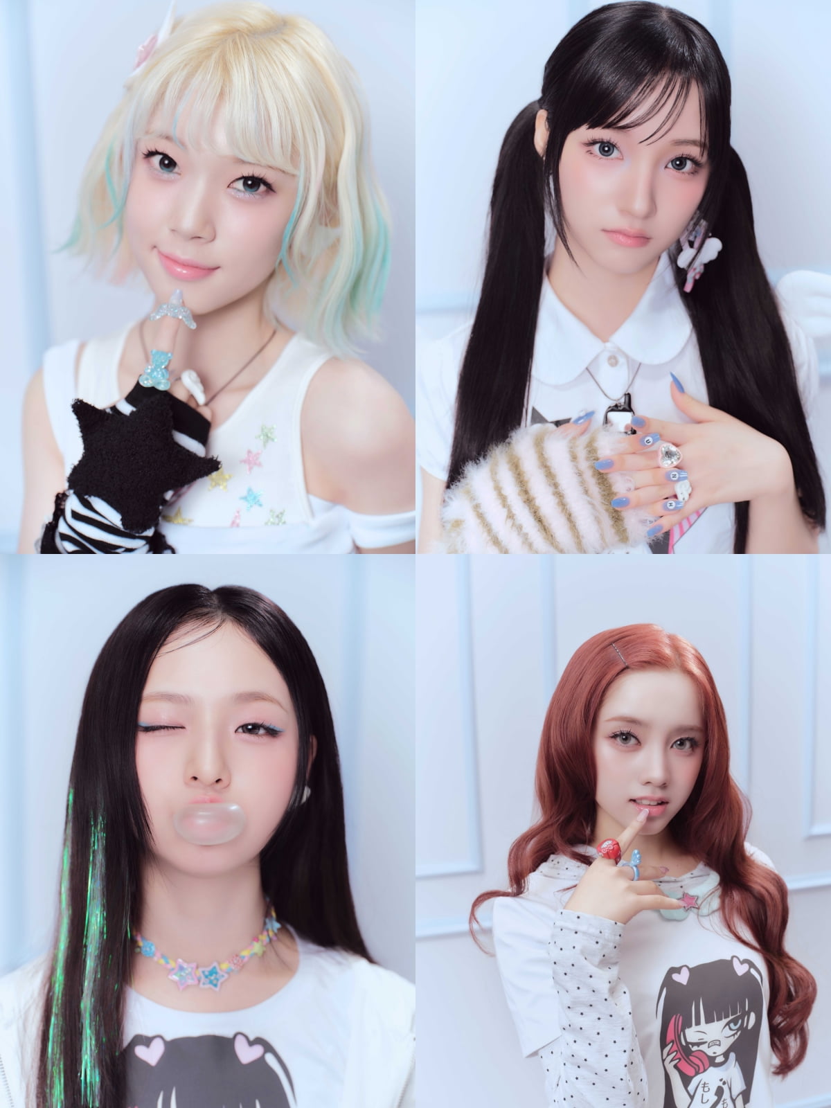 왼쪽 위 시계방향으로 코토코, 방윤하, 엘리시아, 임서원/사진 = F&F엔터테인먼트