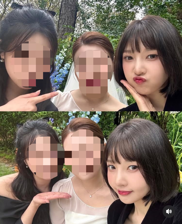 MBC ‘나혼산‘에 나왔던 그 붕어빵 동생…조이, 결혼식서 세자매 공개