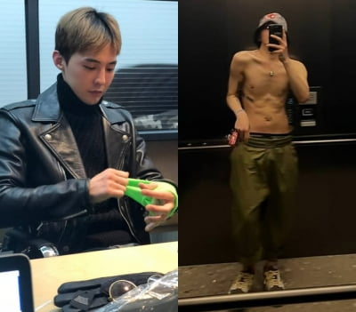 마른 줄 알았던 지드래곤, 건강 걱정 필요 없다…상의 탈의로 치골까지 근육 가득