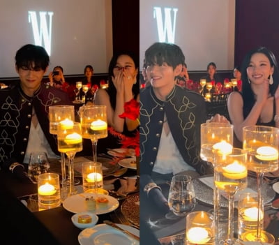 BTS 뷔, 카리나·장원영 만났다…지드래곤도 '♥좋아요' 꾸욱