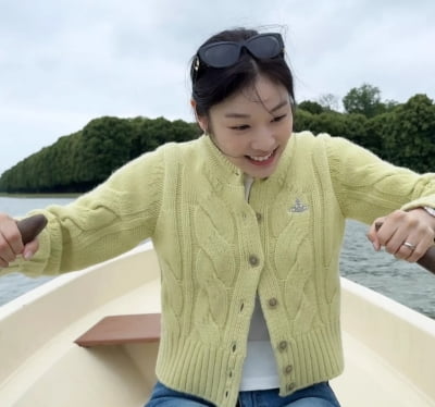 '35세' 김연아, 빙판 아닌 물 위 등장…햇병아리 같은 귀여움